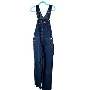 NWOT Dickies Men's Bib Overalls Utility Carpenter  in Dark Wash Size 36" x 30"